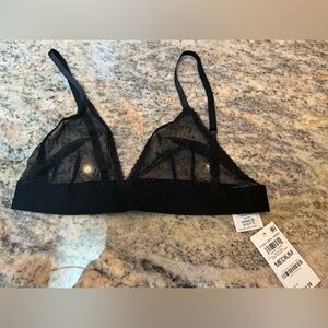INC International Concepts Black Lace Sheer Bralette. Size Medium. NWT